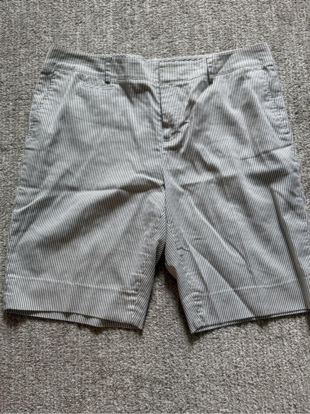 Coldwater Creek Gray and White Striped Shorts